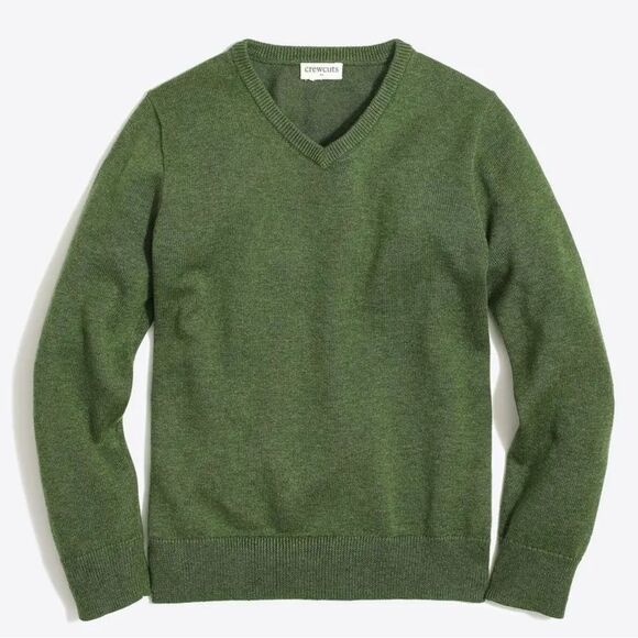 J CREW 100% cotton Men's Green Sweater medium v neck preppy - Picture 1 of 5